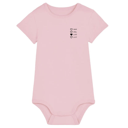Family Hearts - Bio Baby Body *personalisierbar* Baby Body ST ST Cotton-Pink