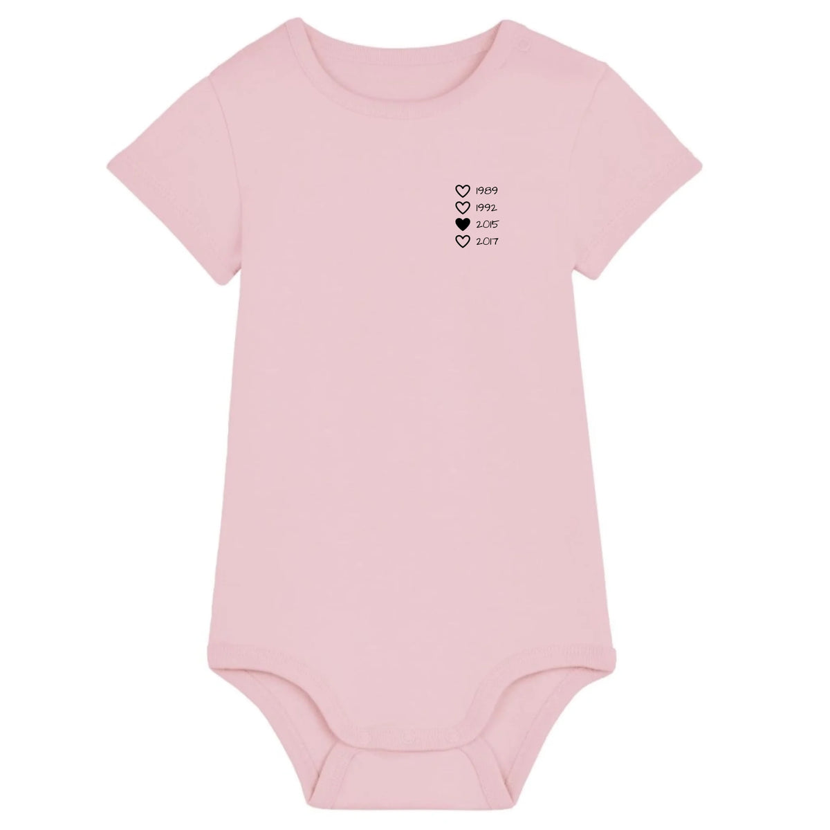 Family Hearts - Bio Baby Body *personalisierbar* Baby Body ST ST Cotton-Pink