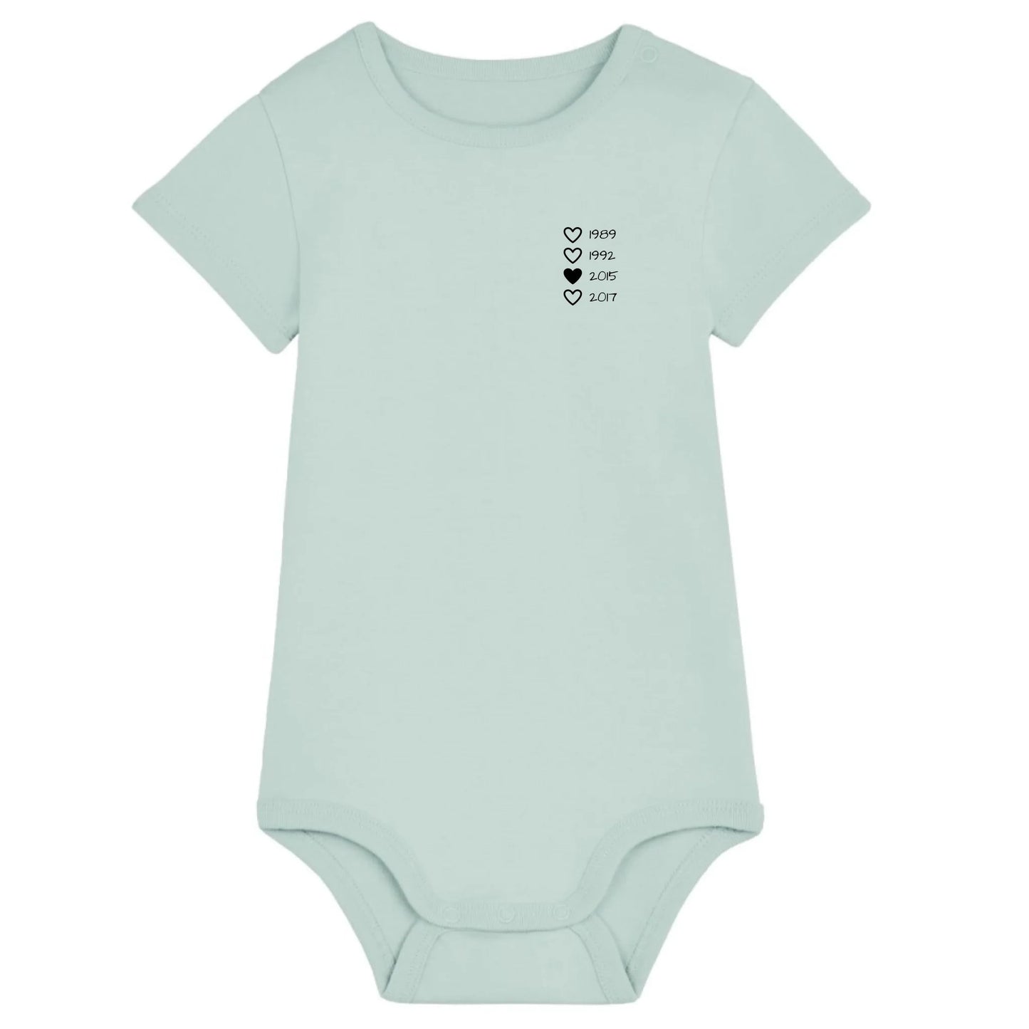 Family Hearts - Bio Baby Body *personalisierbar* Baby Body ST ST Caribbean-Blue