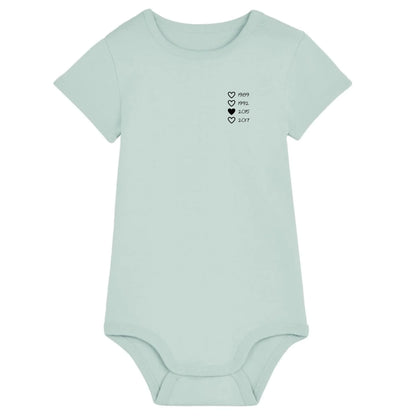 Family Hearts - Bio Baby Body *personalisierbar* Baby Body ST ST Caribbean-Blue