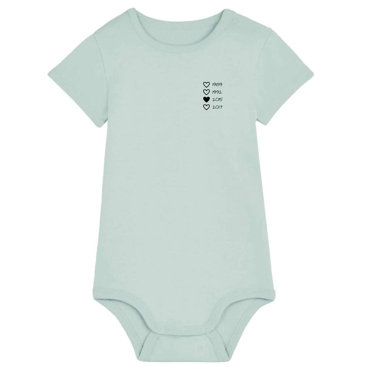 Family Hearts - Bio Baby Body *personalisierbar* Baby Body ST ST Caribbean-Blue