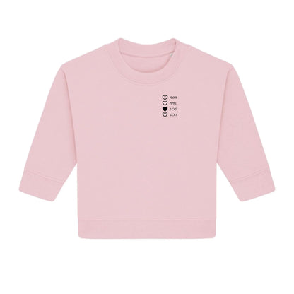 Family Hearts - Bio Baby Sweatshirt *personalisierbar*