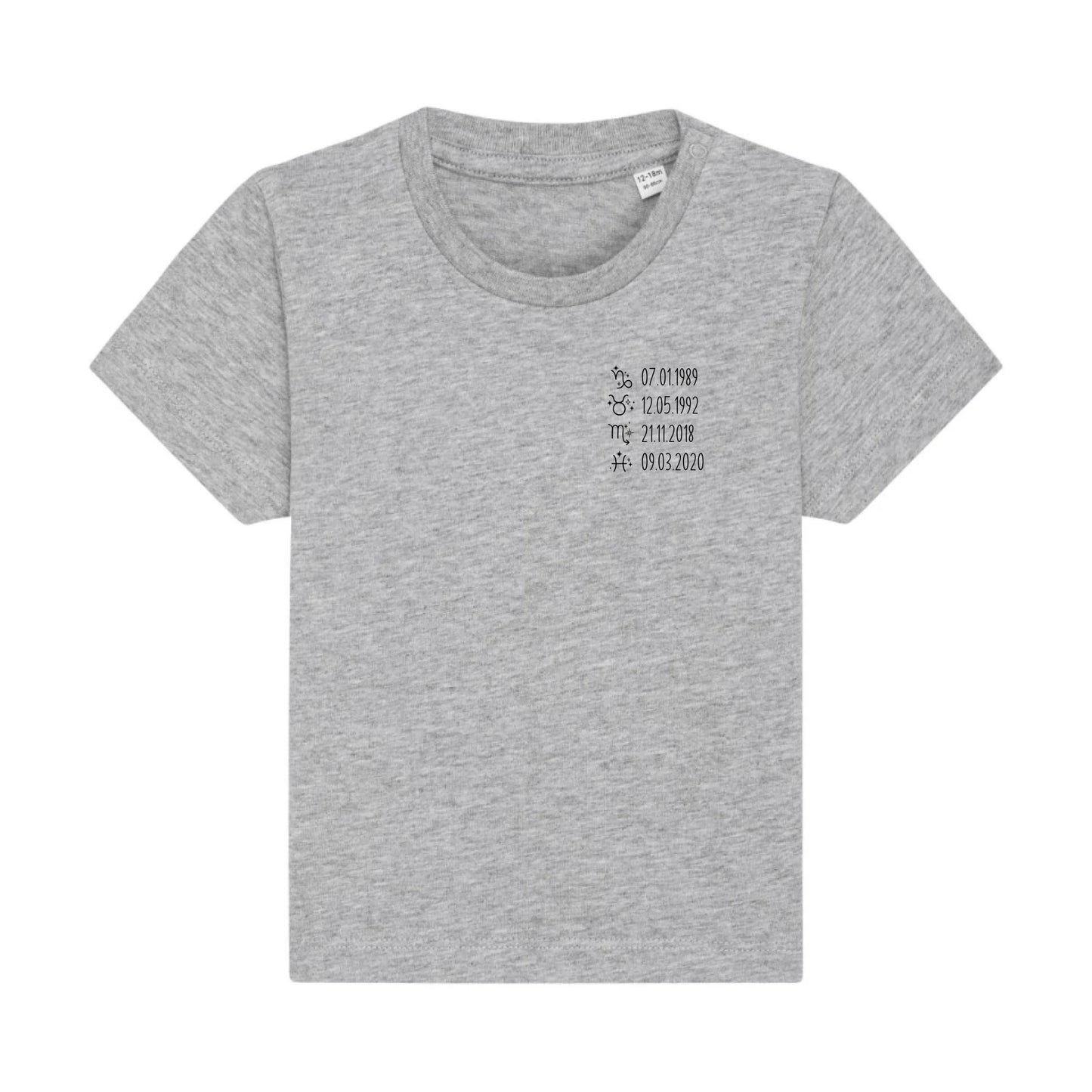 Sternzeichen - Bio Baby Shirt *personalisierbar* Baby Creator T-Shirt ST ST NEU Heather-Grey