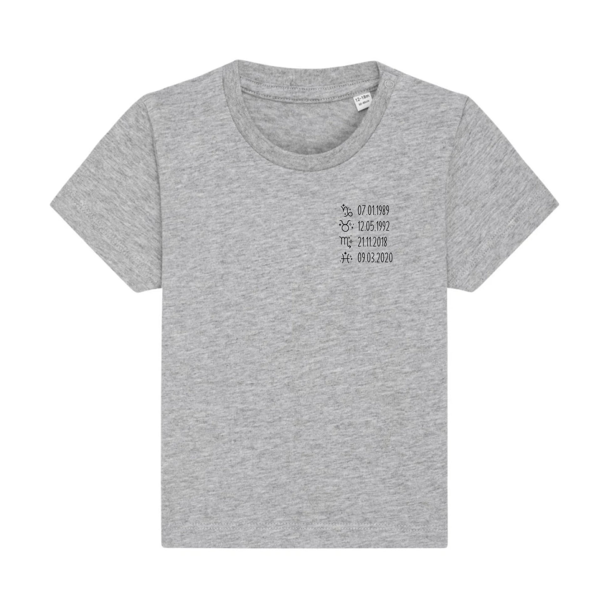 Sternzeichen - Bio Baby Shirt *personalisierbar* Baby Creator T-Shirt ST ST NEU Heather-Grey