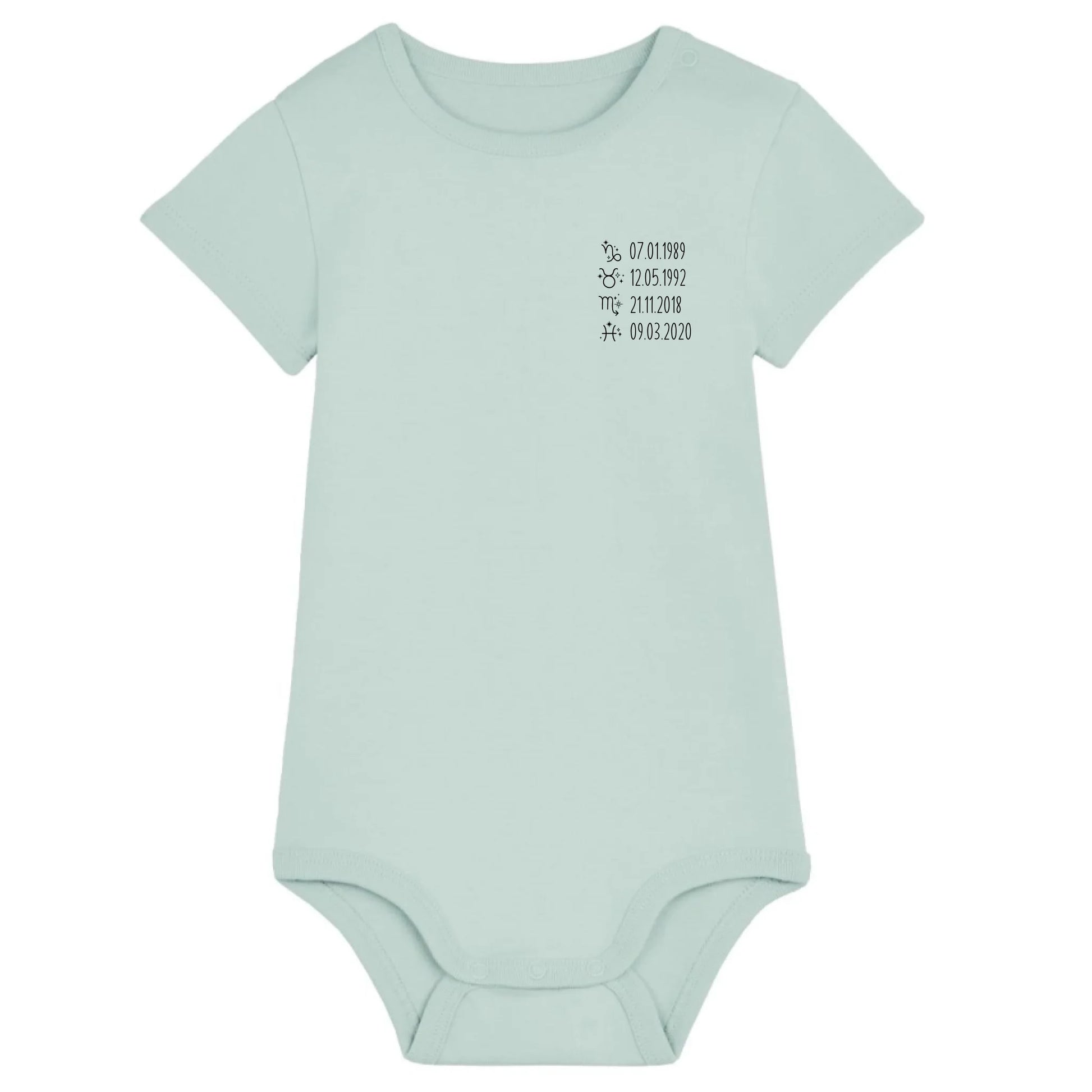 Sternzeichen - Bio Baby Body *personalisierbar* Baby Body ST ST Caribbean-Blue