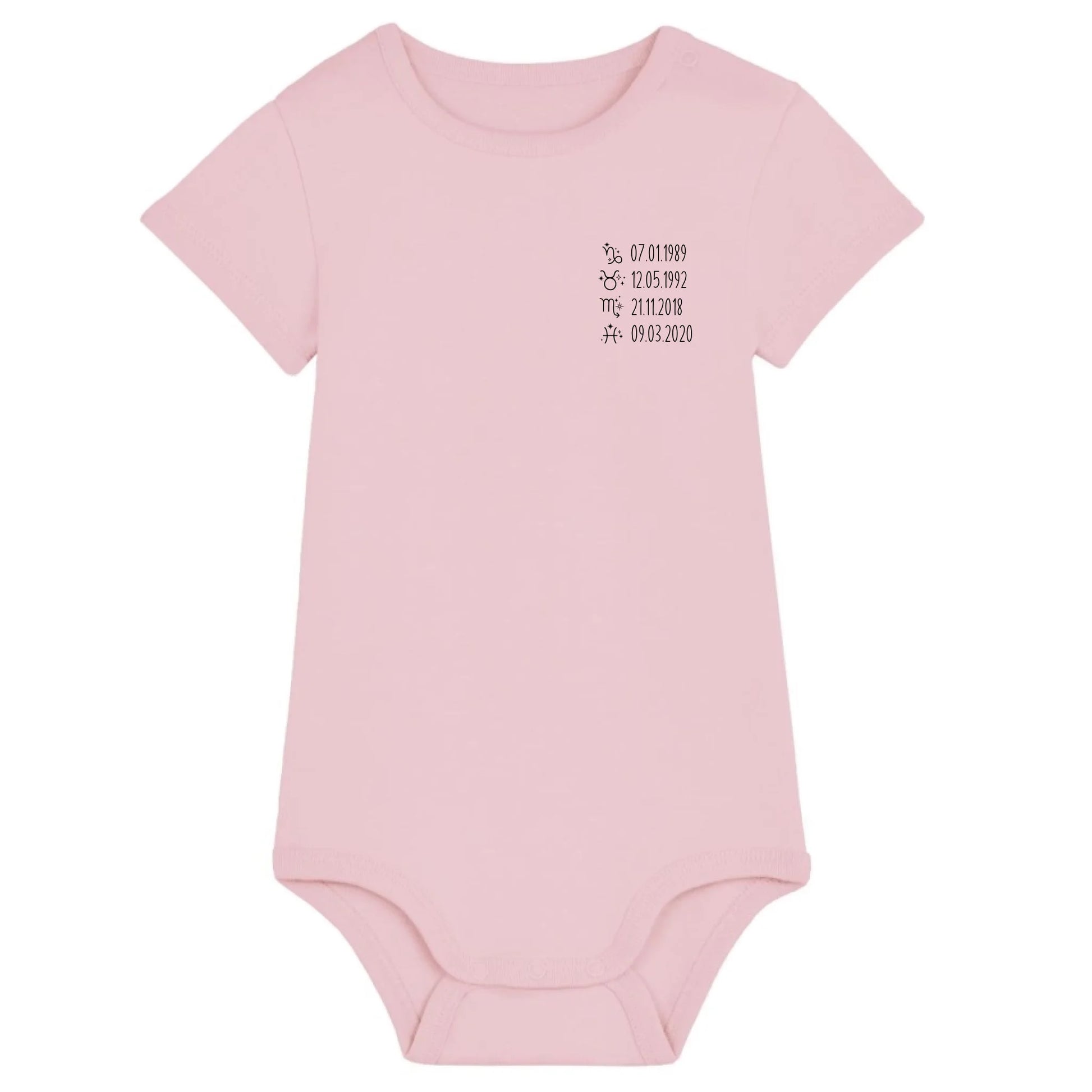 Sternzeichen - Bio Baby Body *personalisierbar* Baby Body ST ST Cotton-Pink