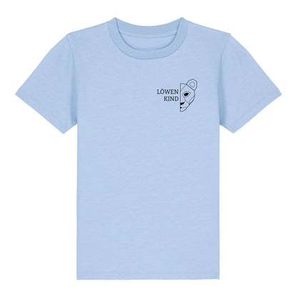 Löwen Kind Brusttasche - Bio Kinder Shirt *personalisierbar (ohne Namen)* Mini Creator Shirt 2.0 ST ST Blue-Soul
