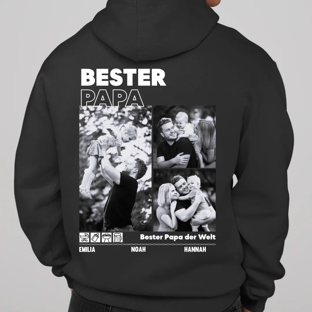 Bester Papa / Beste Mama - Bio Unisex Hoodie *personalisierbar mit Foto*
