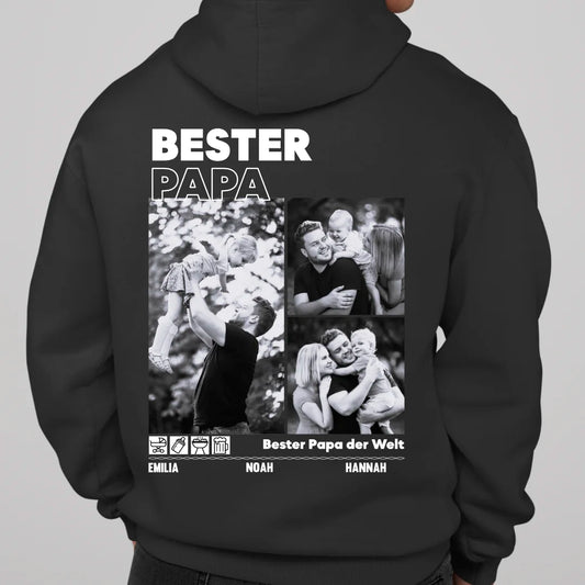 Bester Papa / Beste Mama - Bio Unisex Hoodie *personalisierbar mit Foto*