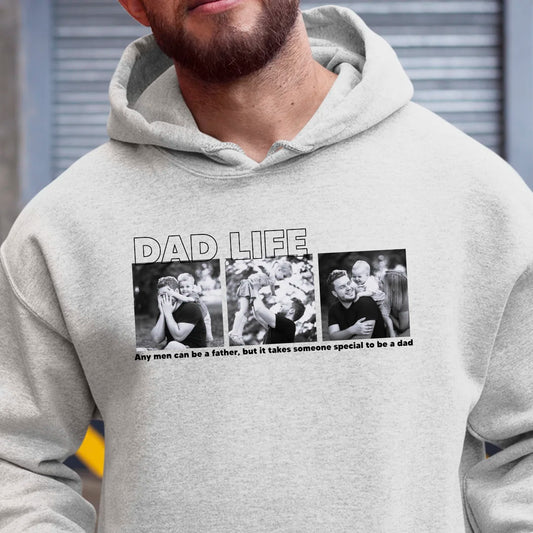 Dad Life Foto - Bio Unisex Hoodie *personalisierbar mit Fotos*