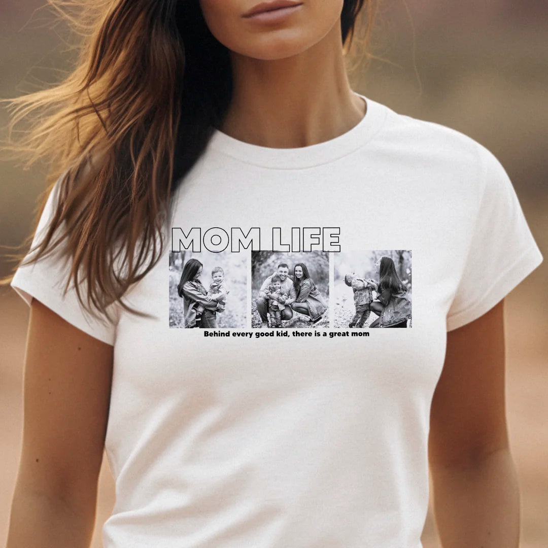 Mom Life Foto - Bio Damen Shirt *personalisierbar mit Fotos*