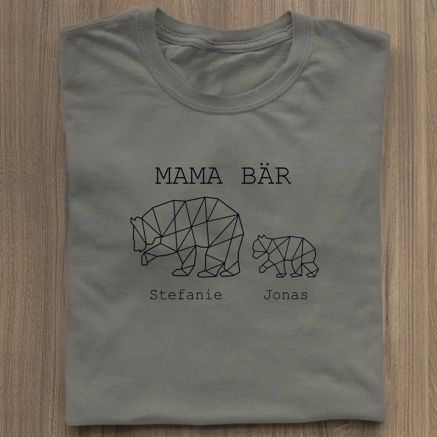 Mama Bär - Bio Damen Shirt *personalisierbar (1-4 Kinder mit Namen)* Stella Muser Shirt ST ST Khaki