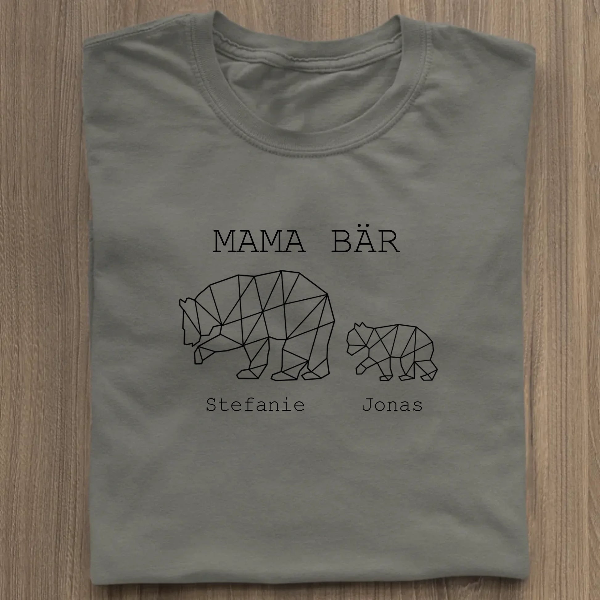 Mama Bär - Bio Damen Shirt *personalisierbar (1-4 Kinder mit Namen)* Stella Muser Shirt ST ST Khaki