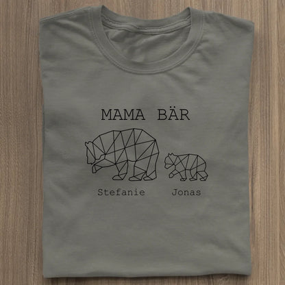 Mama Bär - Bio Damen Shirt *personalisierbar (1-4 Kinder mit Namen)* Stella Muser Shirt ST ST Khaki