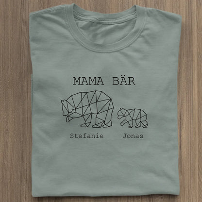Mama Bär - Bio Damen Shirt *personalisierbar (1-4 Kinder mit Namen)* Stella Muser Shirt ST ST Green Bay