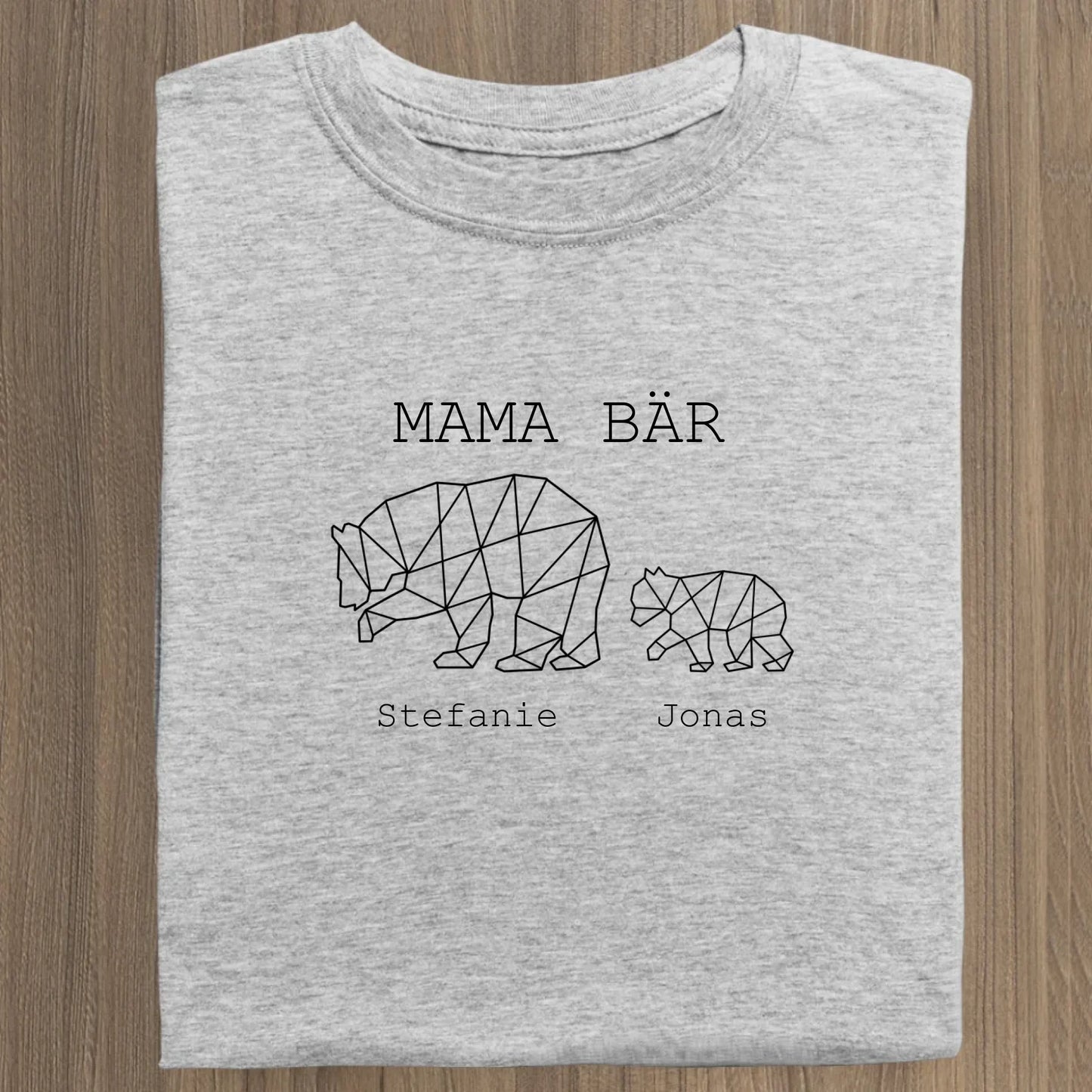 Mama Bär - Bio Damen Shirt *personalisierbar (1-4 Kinder mit Namen)* Stella Muser Shirt ST ST Heather-Grey