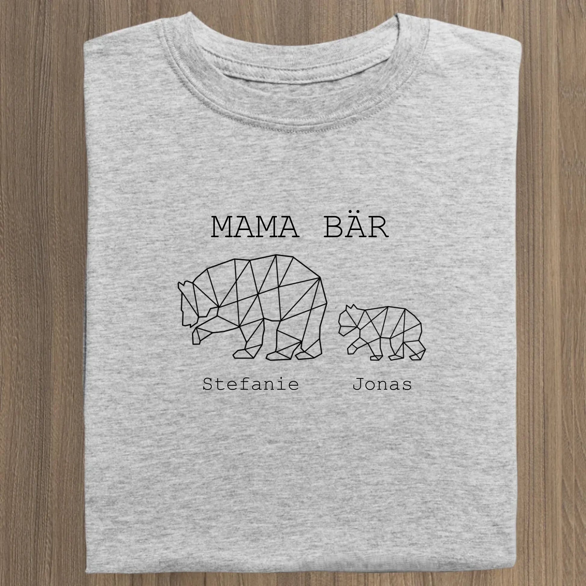 Mama Bär - Bio Damen Shirt *personalisierbar (1-4 Kinder mit Namen)* Stella Muser Shirt ST ST Heather-Grey