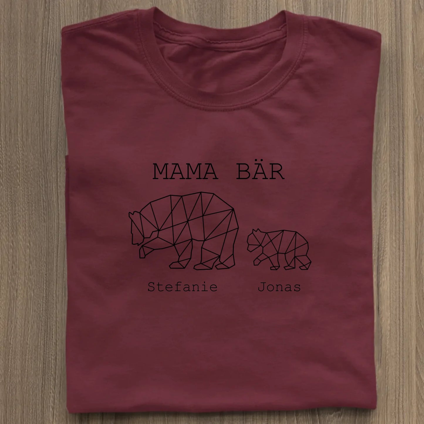 Mama Bär - Bio Damen Shirt *personalisierbar (1-4 Kinder mit Namen)* Stella Muser Shirt ST ST Burgundy