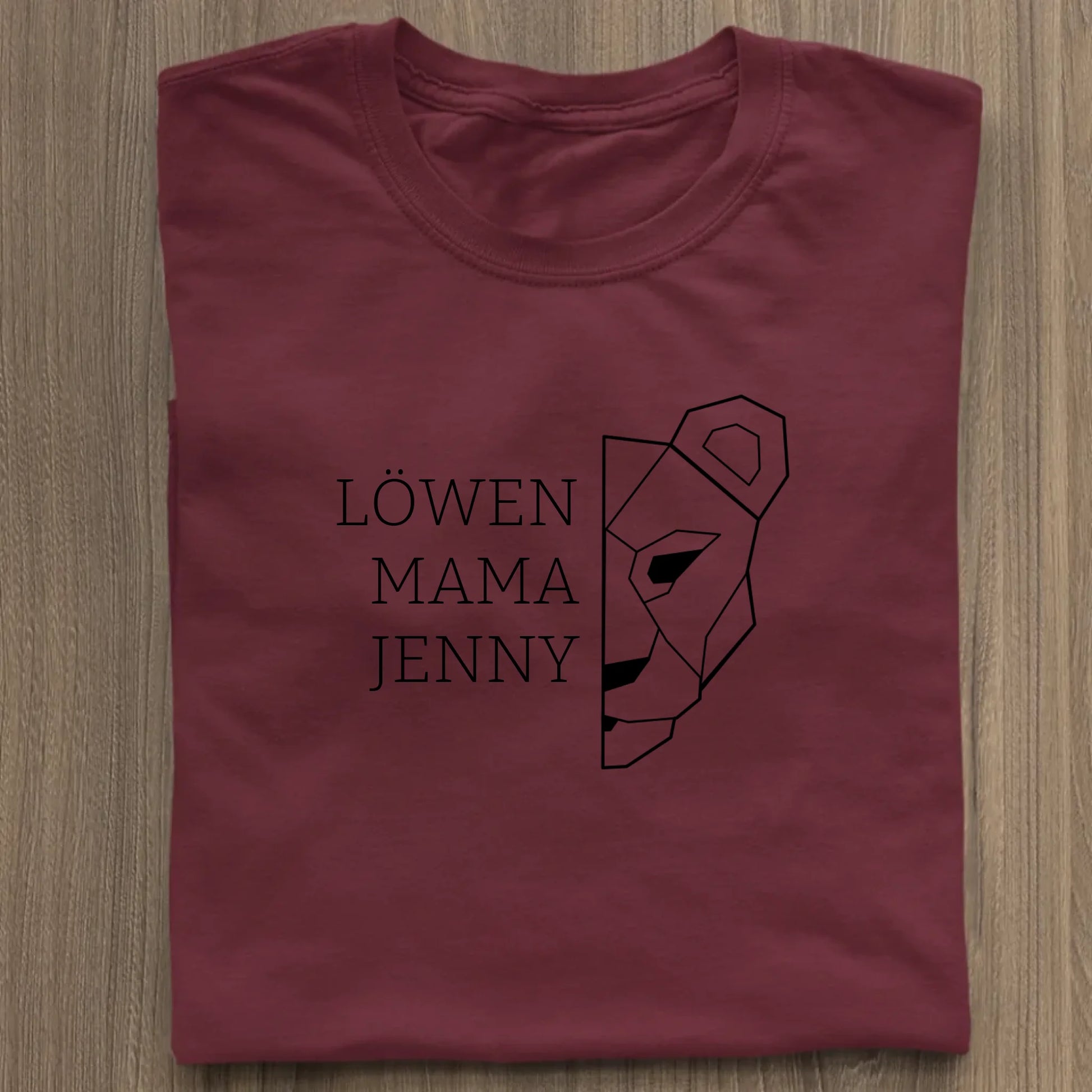 Löwen Mama - Bio Damen Shirt *personalisierbar (mit Namen)* Stella Muser Shirt ST ST Burgundy