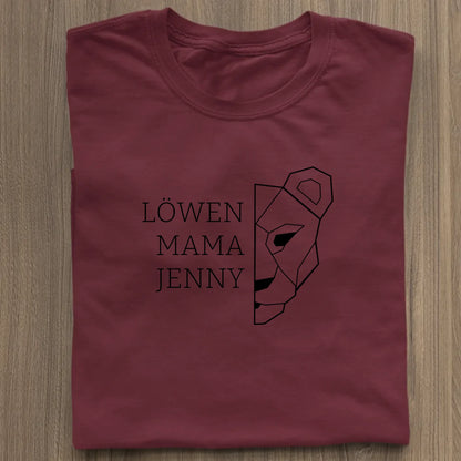 Löwen Mama - Bio Damen Shirt *personalisierbar (mit Namen)* Stella Muser Shirt ST ST Burgundy