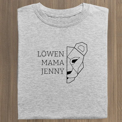 Löwen Mama - Bio Damen Shirt *personalisierbar (mit Namen)* Stella Muser Shirt ST ST Heather-Grey