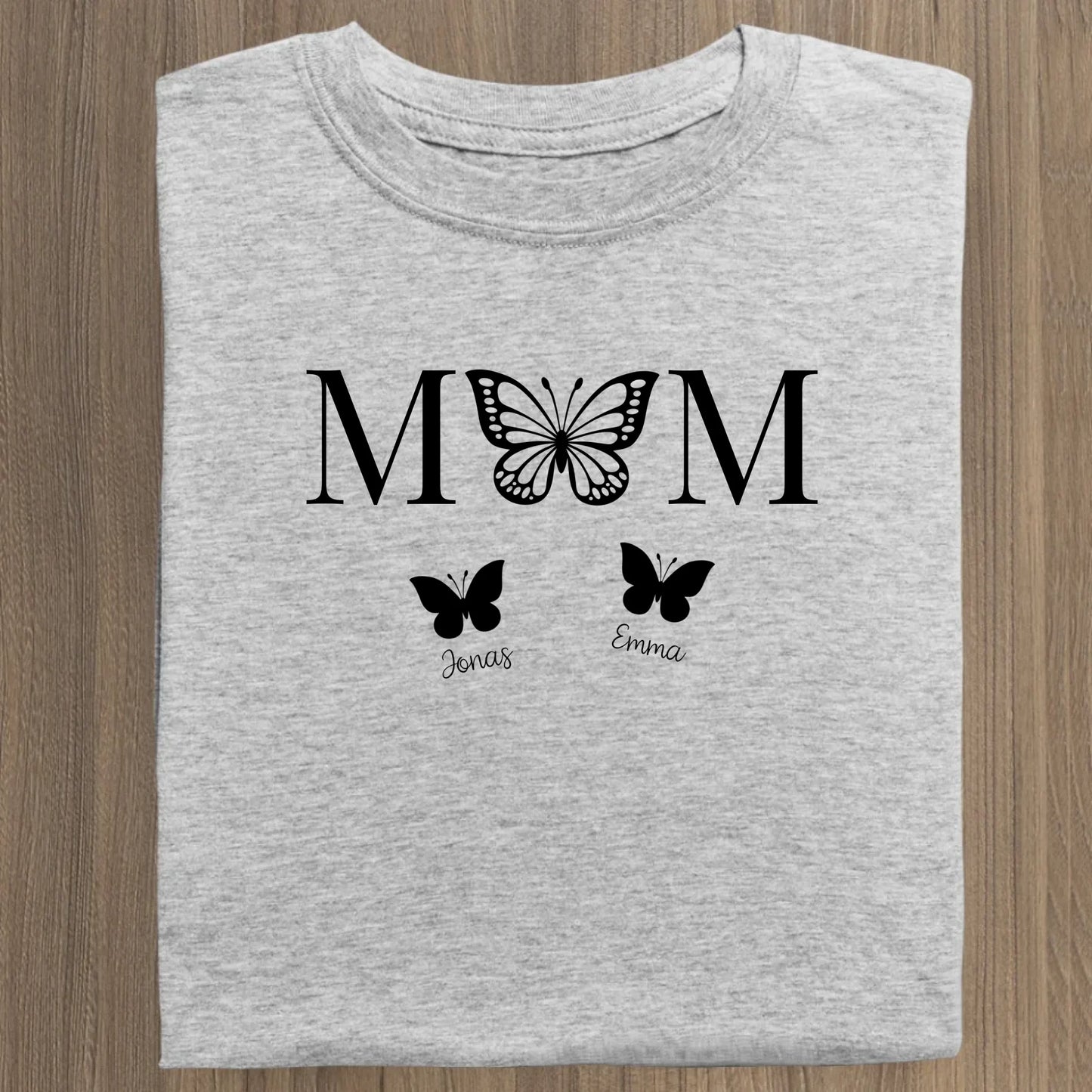 Mom Butterfly - Bio Damen Shirt *personalisierbar* Stella Muser Shirt ST ST Heather-Grey
