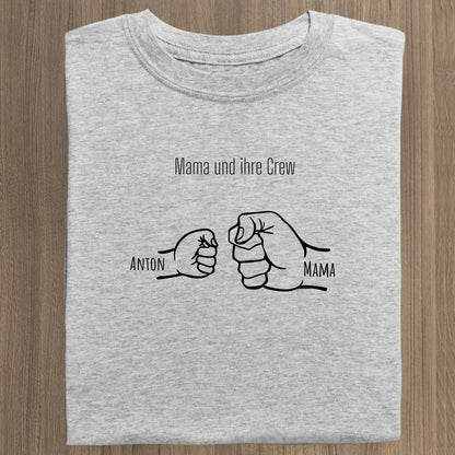 Mama und ihre Crew - Bio Damen Shirt *personalisierbar* Stella Muser Shirt ST ST Heather-Grey