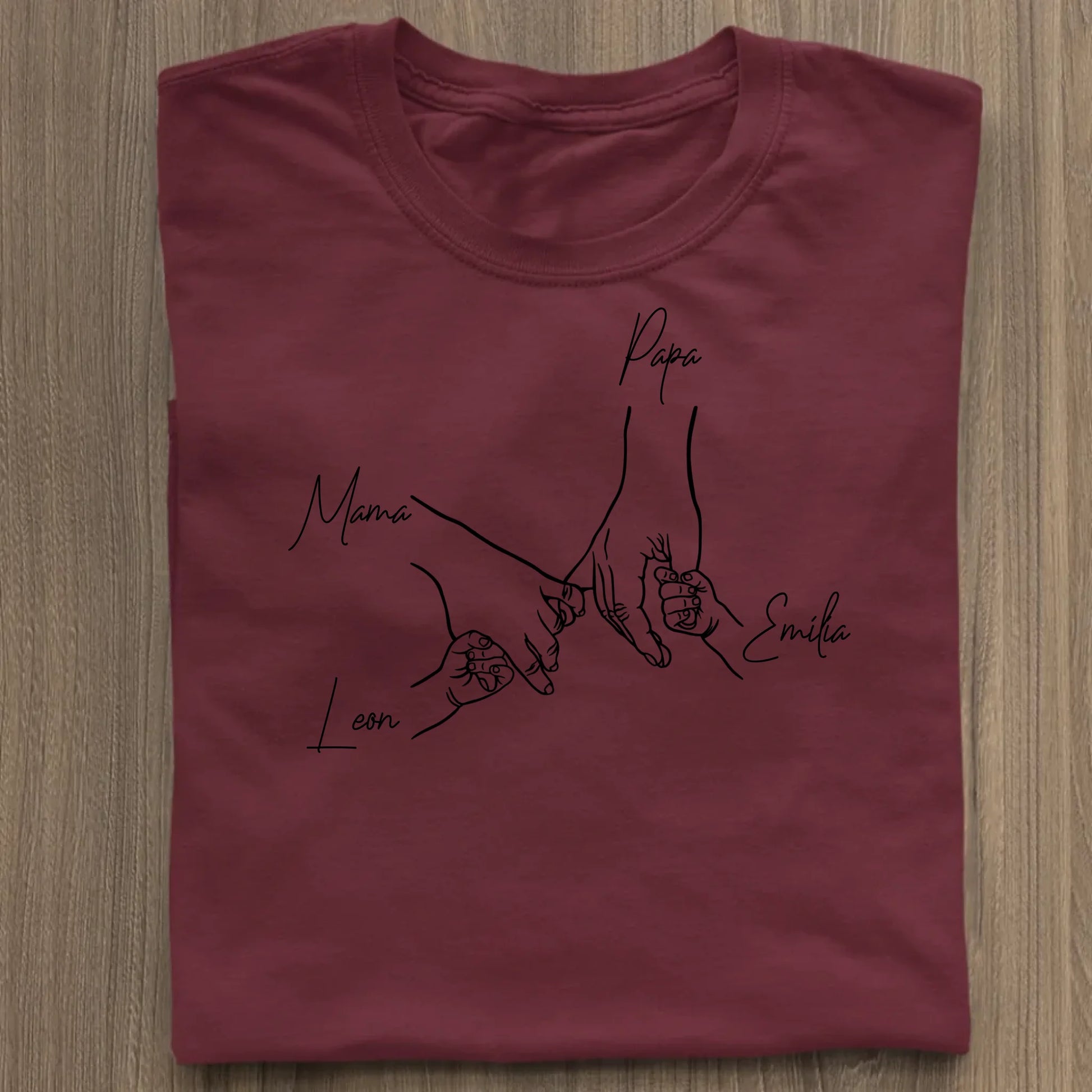 Family Hands - Bio Damen Shirt *personalisierbar* Stella Muser Shirt ST ST Burgundy