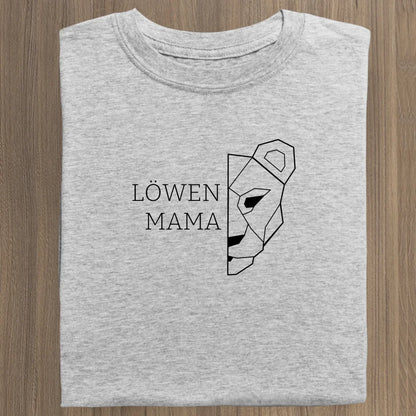 Löwen Mama - Bio Damen Shirt *personalisierbar (ohne Namen)* Stella Muser Shirt ST ST Heather-Grey