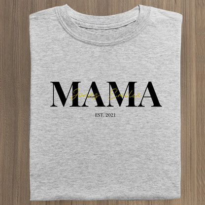 MAMA + Kids - Bio Damen Shirt *personalisierbar* Stella Muser Shirt ST ST Heather-Grey