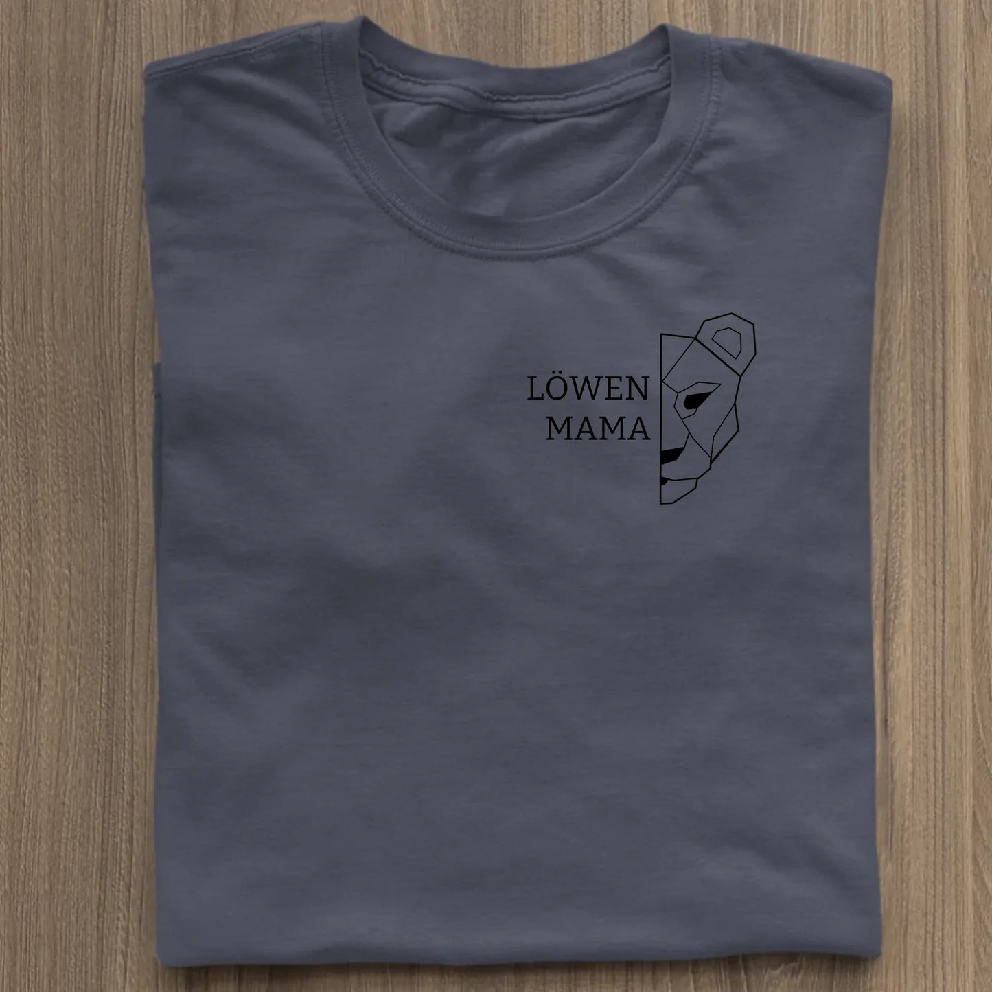 Löwen Mama Brusttasche - Bio Damen Shirt *personalisierbar (ohne Namen)* Stella Muser Shirt ST ST French Navy