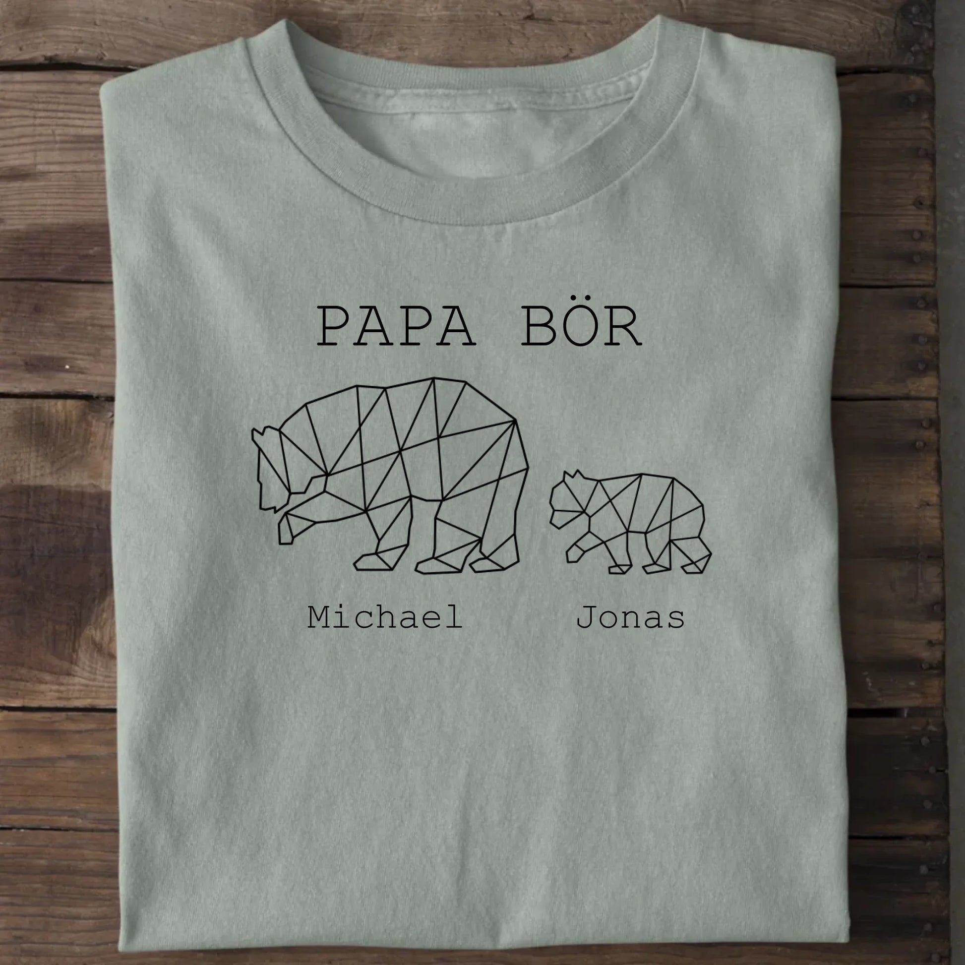 Papa Bör - Bio Herren Shirt *personalisierbar (1-4 Kinder mit Namen)* Creator T-Shirt 2.0 ST ST Aloe