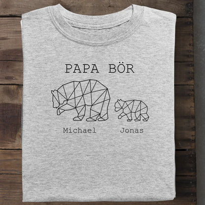 Papa Bör - Bio Herren Shirt *personalisierbar (1-4 Kinder mit Namen)* Creator T-Shirt 2.0 ST ST Heather-Grey