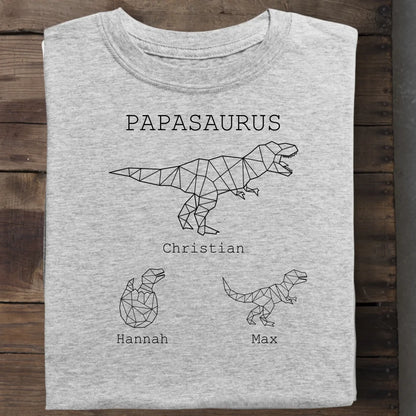 Papasaurus - Bio Herren Shirt *personalisierbar (mit Namen)* Creator T-Shirt 2.0 ST ST Heather-Grey