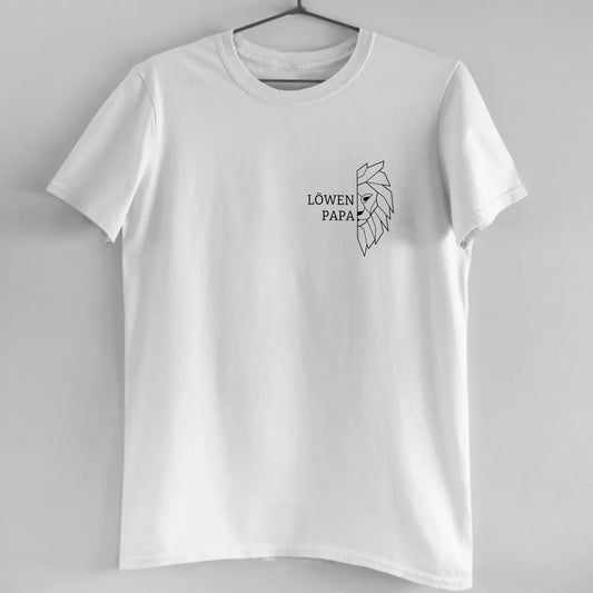 Löwen Papa Brusttasche - Bio Herren Shirt *personalisierbar (ohne Namen)*