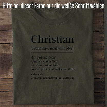 Papa Definition - Bio Herren Shirt *personalisierbar* Creator T-Shirt 2.0 ST ST Khaki