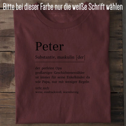 Opa Definition - Bio Herren Shirt *personalisierbar*