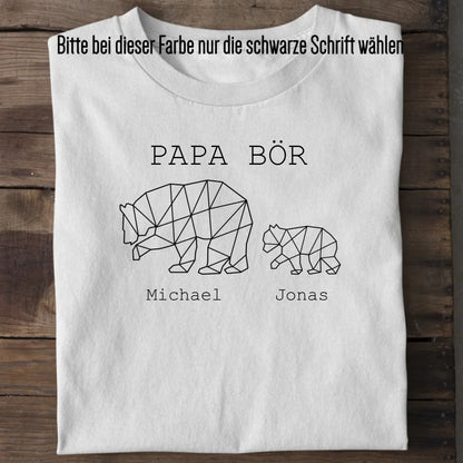 Papa Bör - Bio Herren Shirt *personalisierbar (1-4 Kinder mit Namen)* Creator T-Shirt 2.0 ST ST White