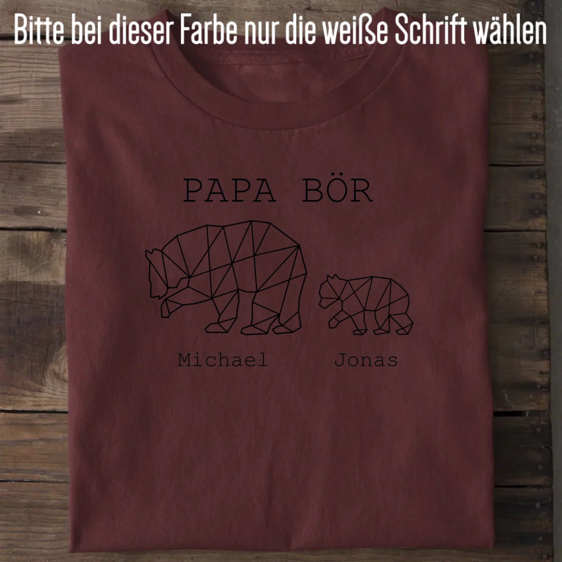 Papa Bör - Bio Herren Shirt *personalisierbar (1-4 Kinder mit Namen)* Creator T-Shirt 2.0 ST ST Burgundy