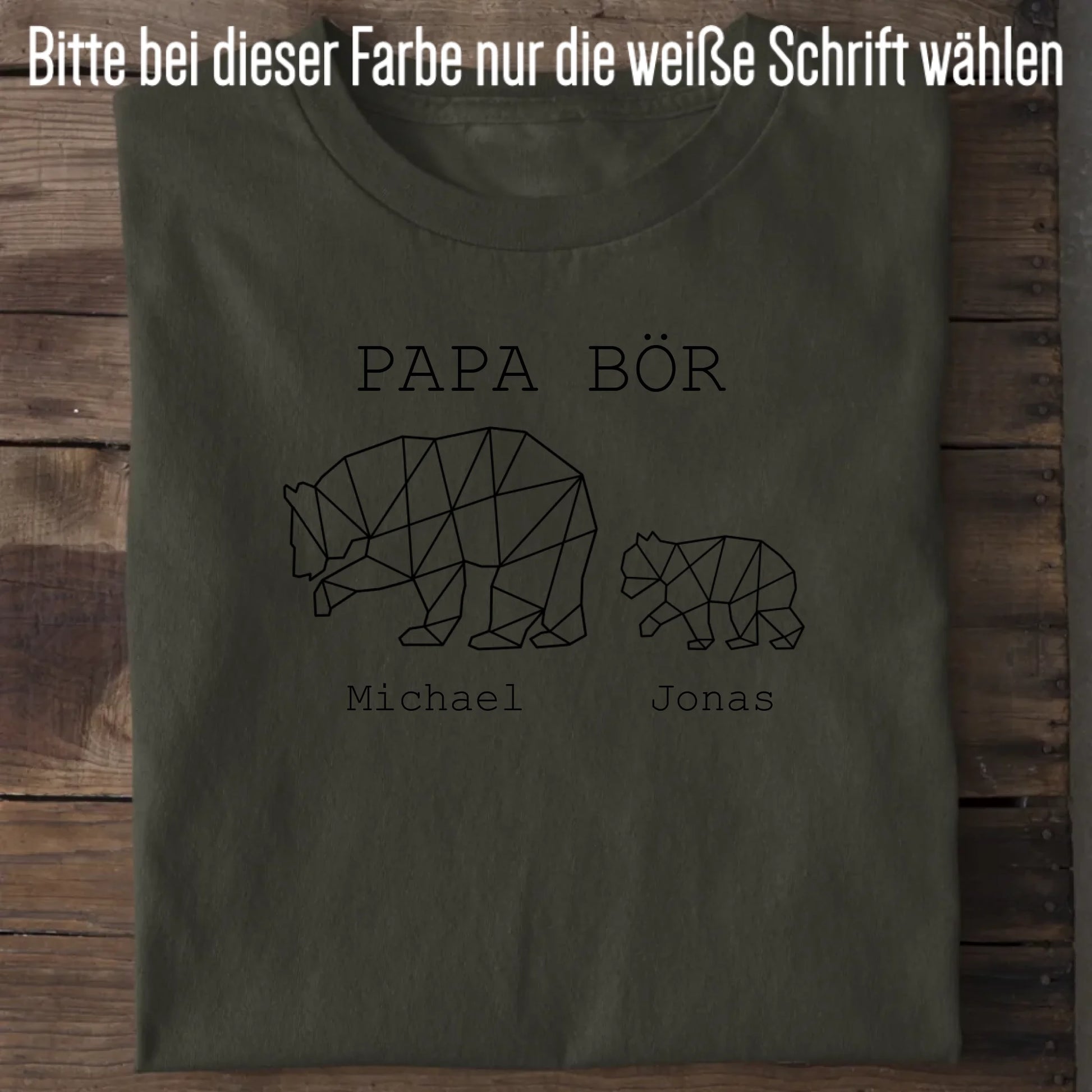 Papa Bör - Bio Herren Shirt *personalisierbar (1-4 Kinder mit Namen)* Creator T-Shirt 2.0 ST ST Khaki