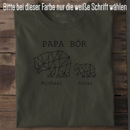 Papa Bör - Bio Herren Shirt *personalisierbar (1-4 Kinder mit Namen)* Creator T-Shirt 2.0 ST ST Khaki