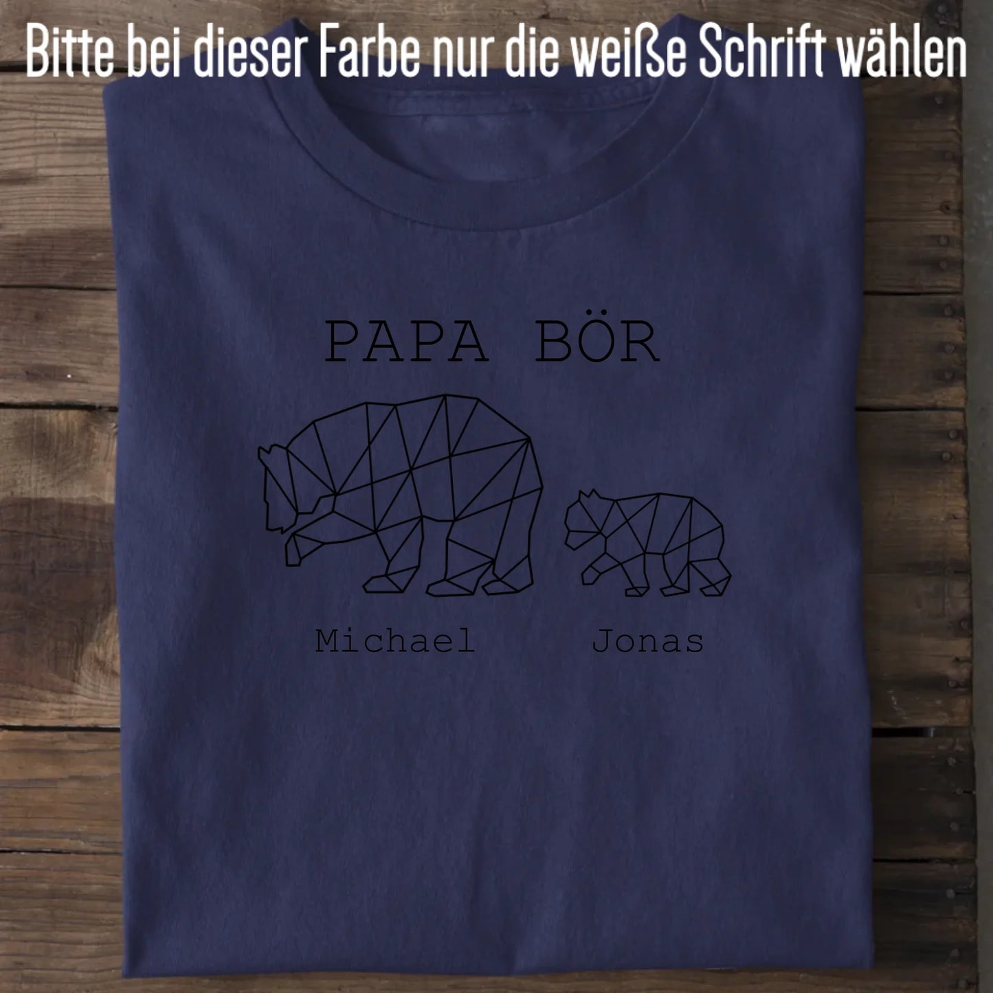 Papa Bör - Bio Herren Shirt *personalisierbar (1-4 Kinder mit Namen)* Creator T-Shirt 2.0 ST ST French-Navy