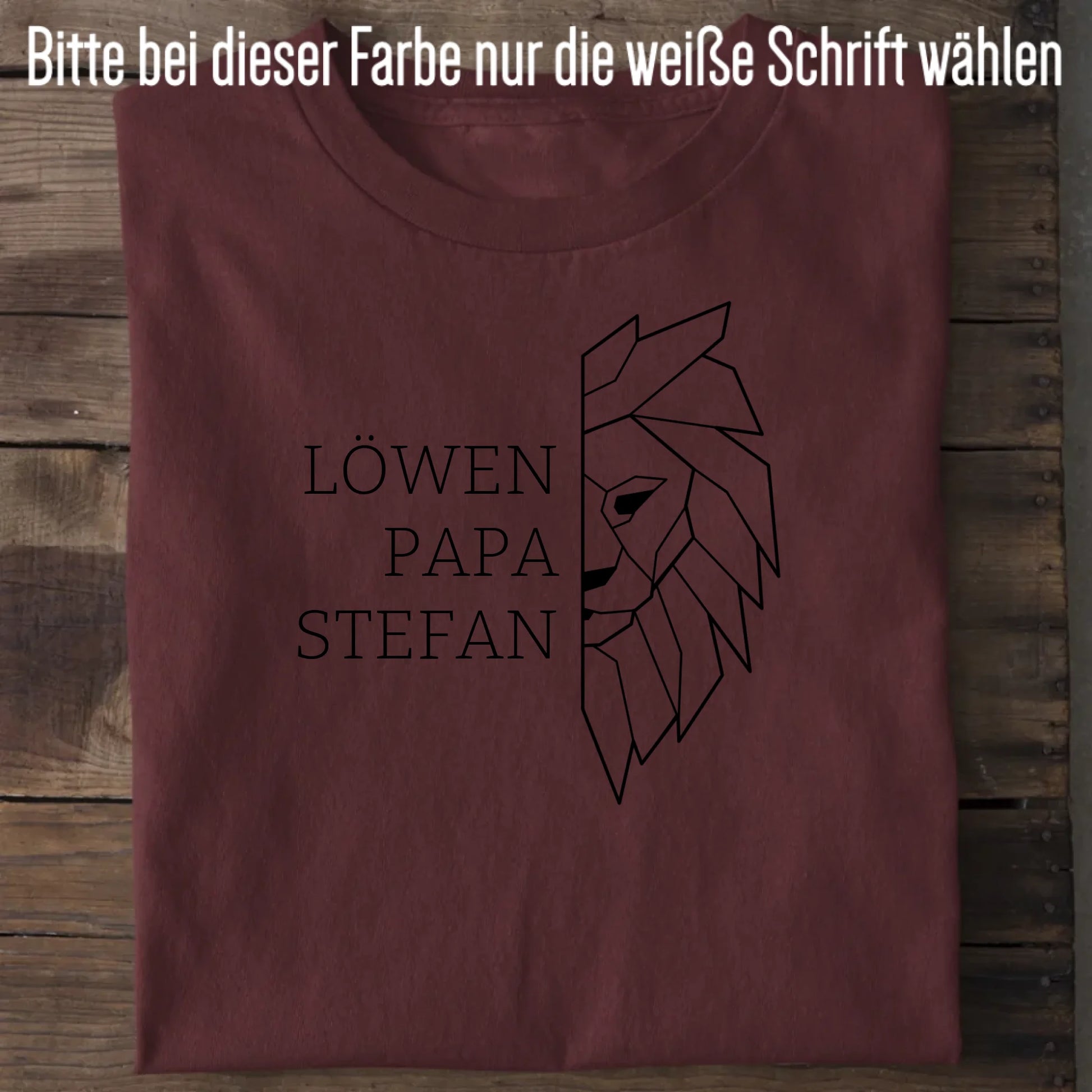 Löwen Papa - Bio Herren Shirt *personalisierbar (mit Namen)* Creator T-Shirt 2.0 ST ST Burgundy
