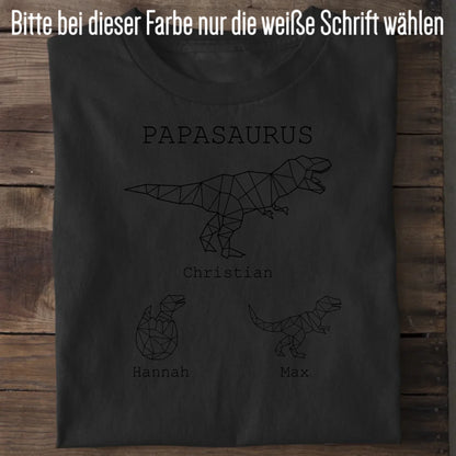 Papasaurus - Bio Herren Shirt *personalisierbar (mit Namen)* Creator T-Shirt 2.0 ST ST Black