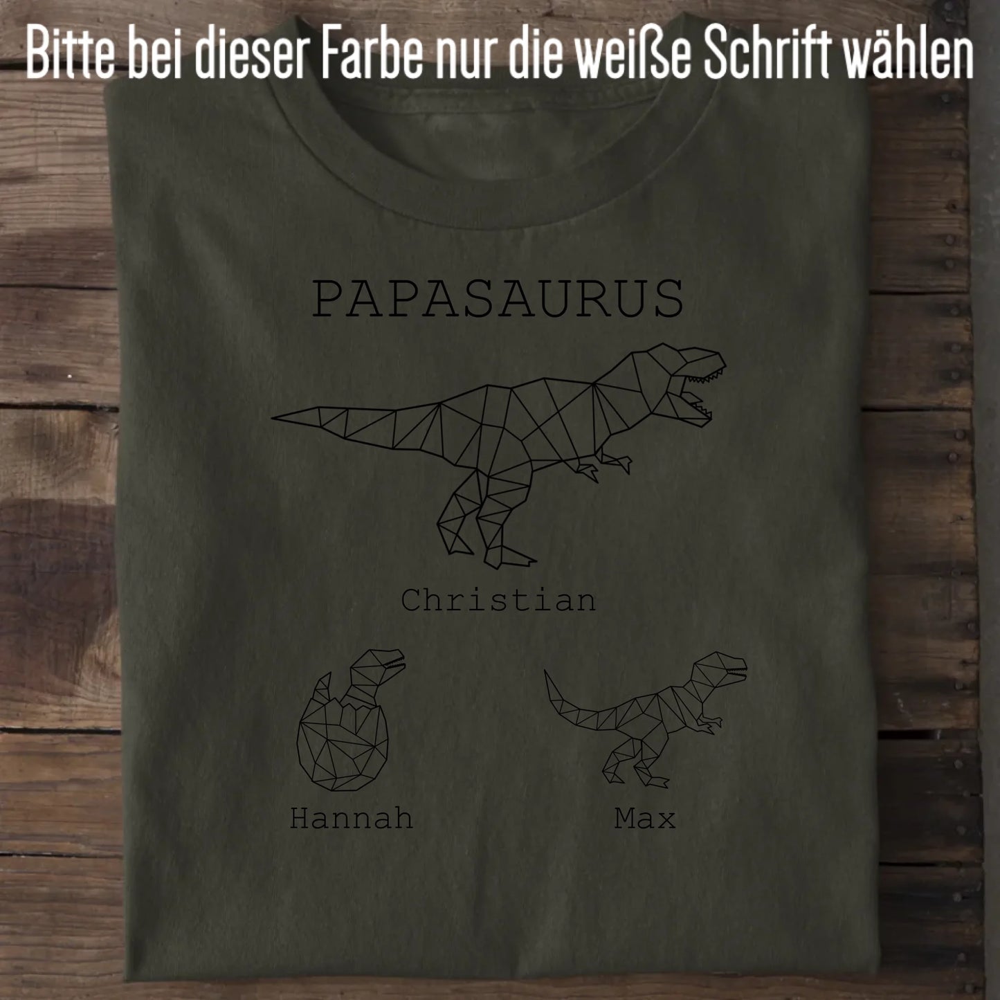 Papasaurus - Bio Herren Shirt *personalisierbar (mit Namen)* Creator T-Shirt 2.0 ST ST Khaki