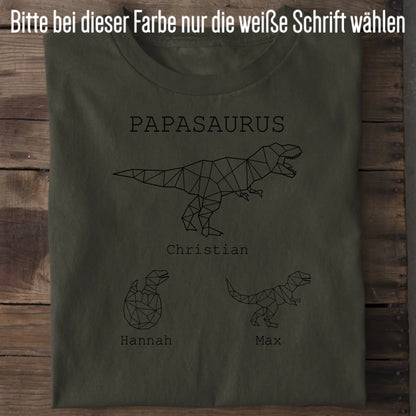 Papasaurus - Bio Herren Shirt *personalisierbar (mit Namen)* Creator T-Shirt 2.0 ST ST Khaki
