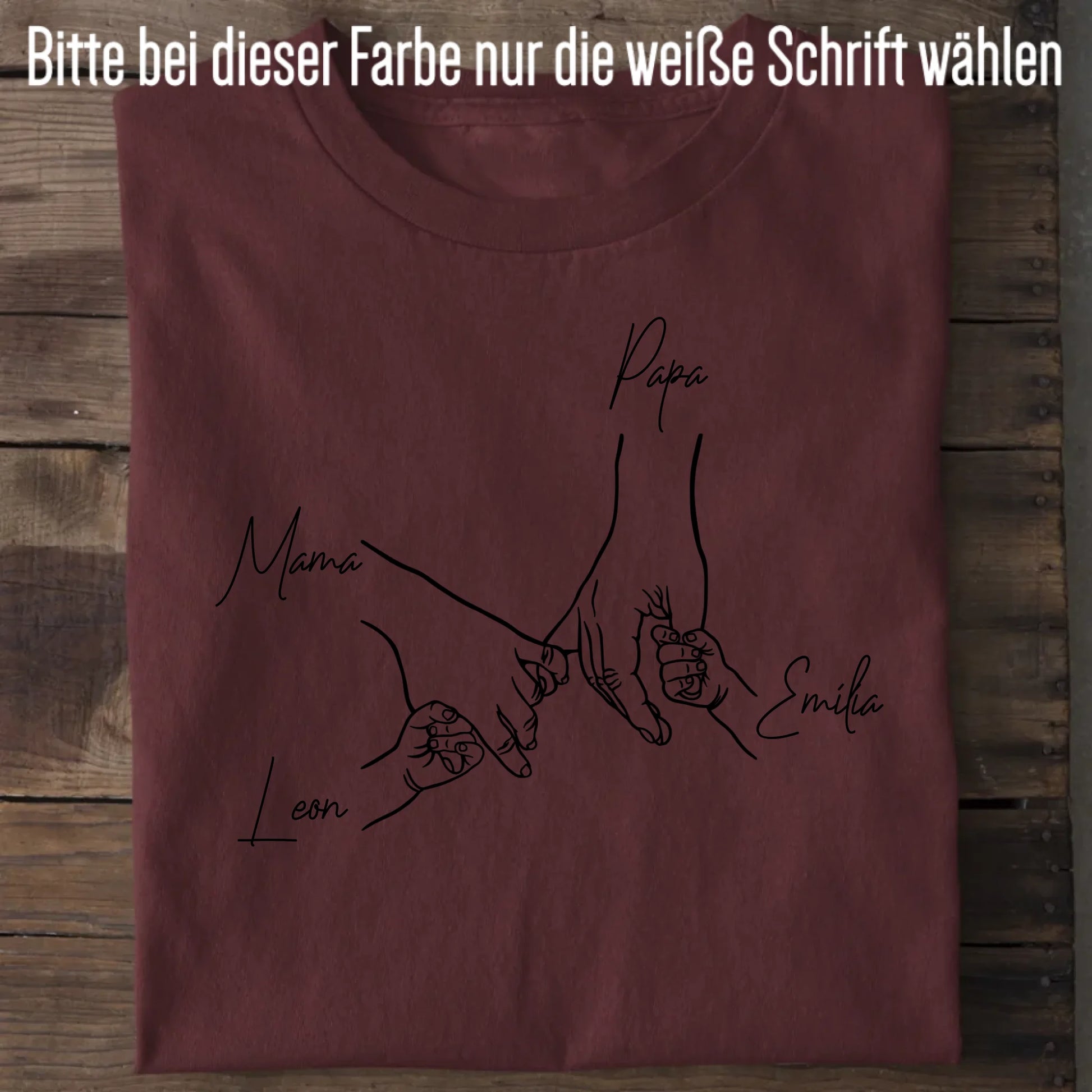 Family Hands - Bio Herren Shirt *personalisierbar* Creator T-Shirt 2.0 ST ST Burgundy