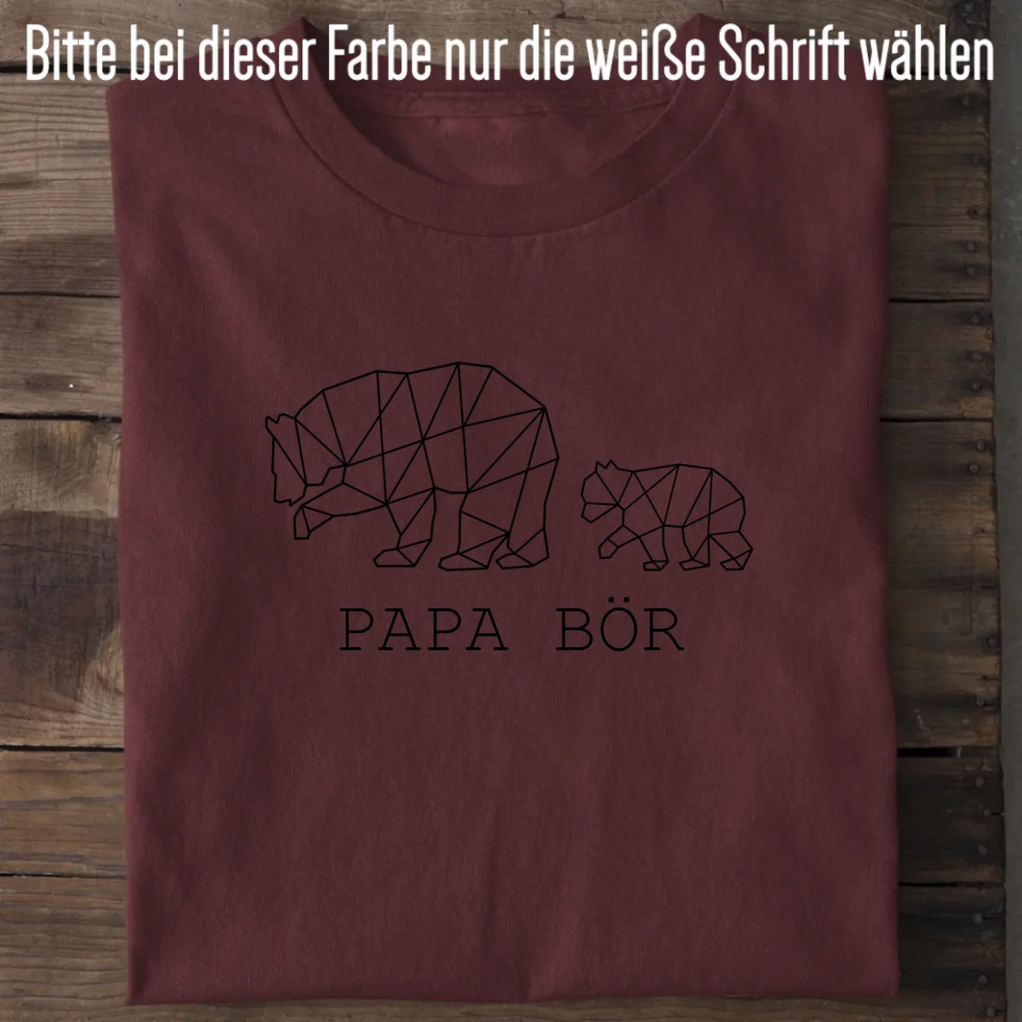Papa Bör - Bio Herren Shirt *personalisierbar (1-4 Kinder ohne Namen)* Creator T-Shirt 2.0 ST ST Burgundy