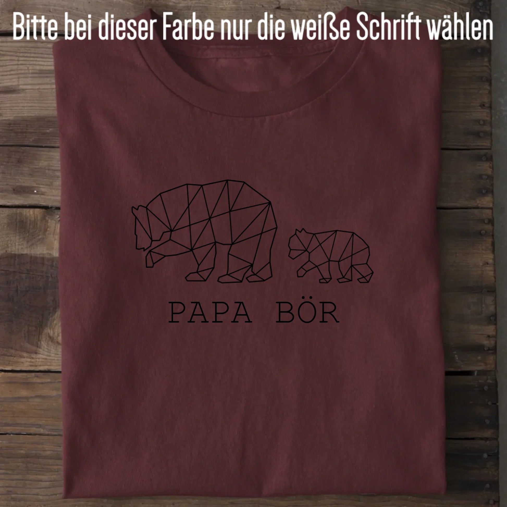 Papa Bör - Bio Herren Shirt *personalisierbar (1-4 Kinder ohne Namen)* Creator T-Shirt 2.0 ST ST Burgundy