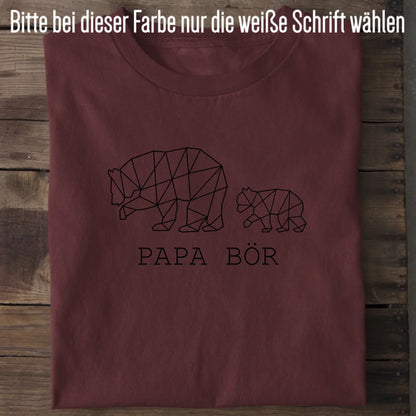 Papa Bör - Bio Herren Shirt *personalisierbar (1-4 Kinder ohne Namen)* Creator T-Shirt 2.0 ST ST Burgundy
